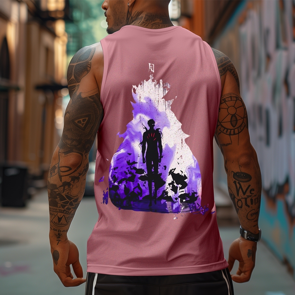 Oversized Anime Print Gym Tank Top