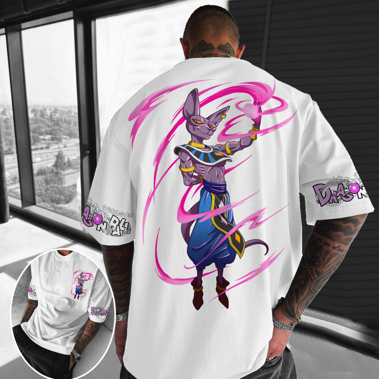 Unisex Oversized DB Anime Beerus Printed T-shirt