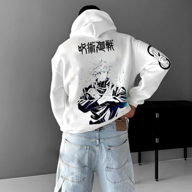 Unisex Anime Print Hoodie
