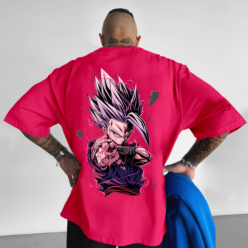Oversized DB Anime Graphic Design Printed T-Shirt