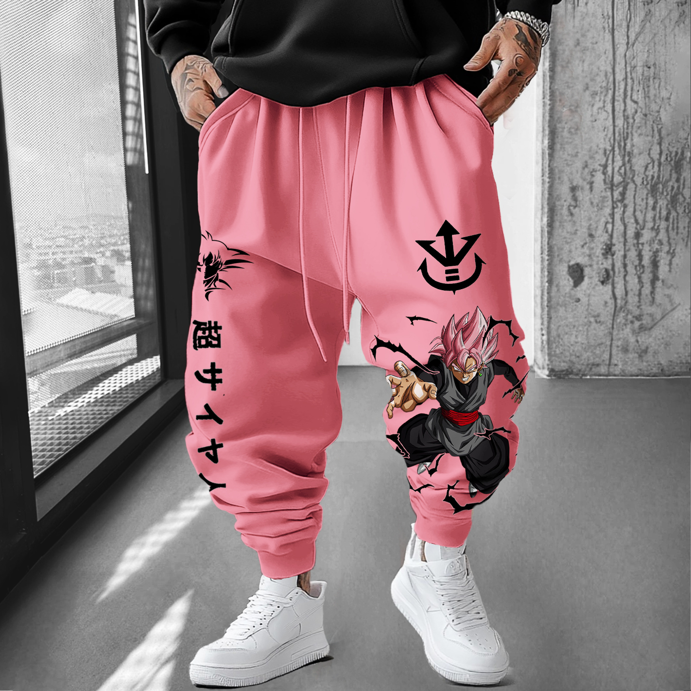 Unisex Anime Print Loose Harem Pants