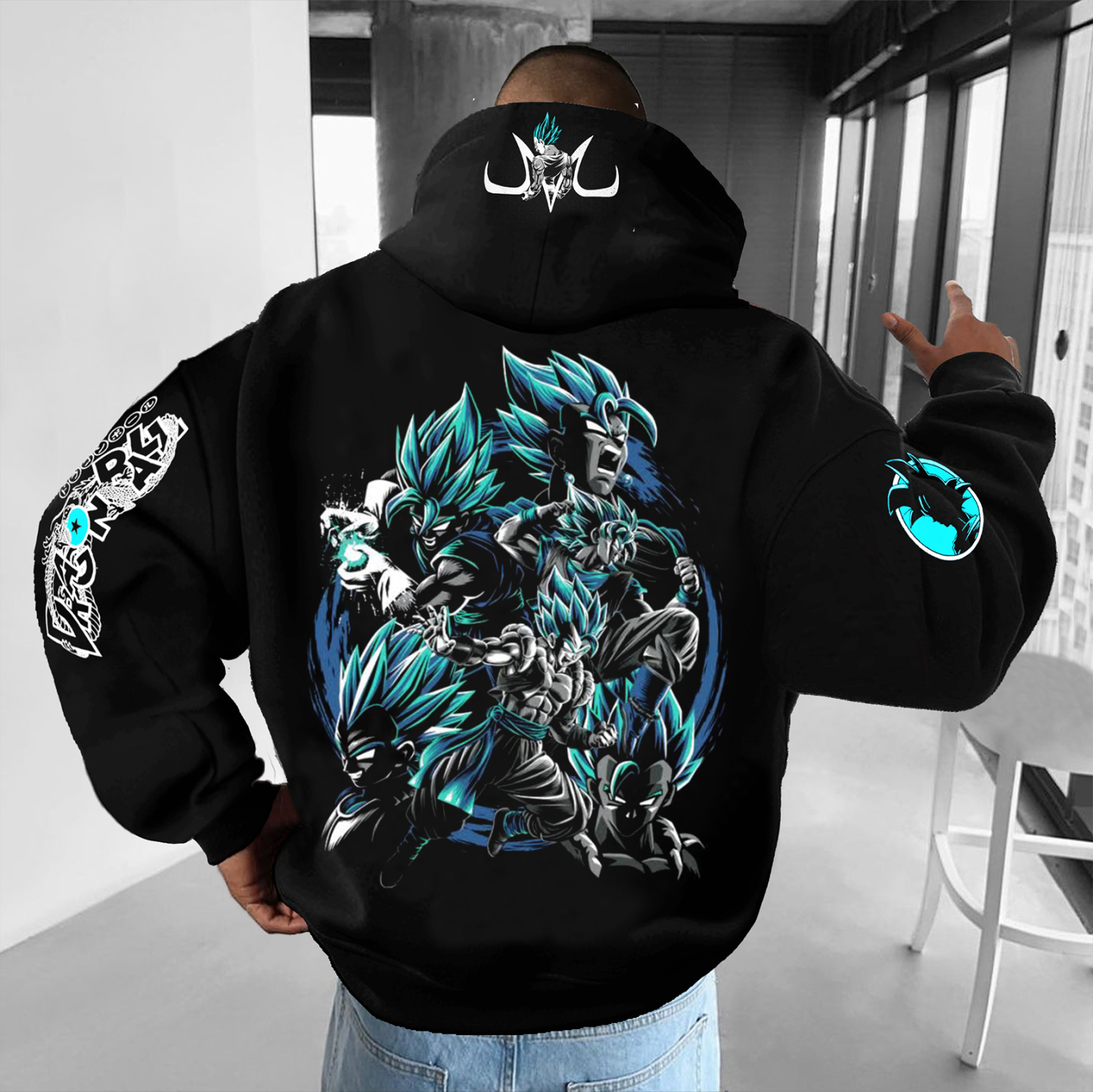 Anime "Dragon Ball" Character "Super Saiyan" Pattern Print Hoodie