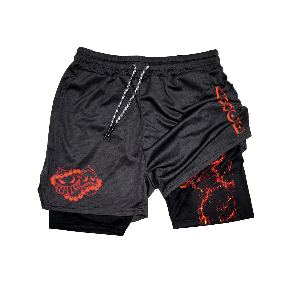 Ace Anime Gym Performance Shorts-comicclothing