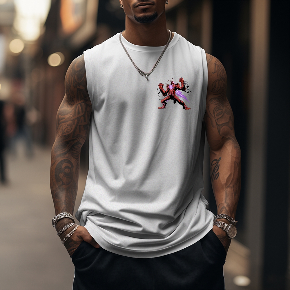 Oversized Anime Print Gym Tank Top