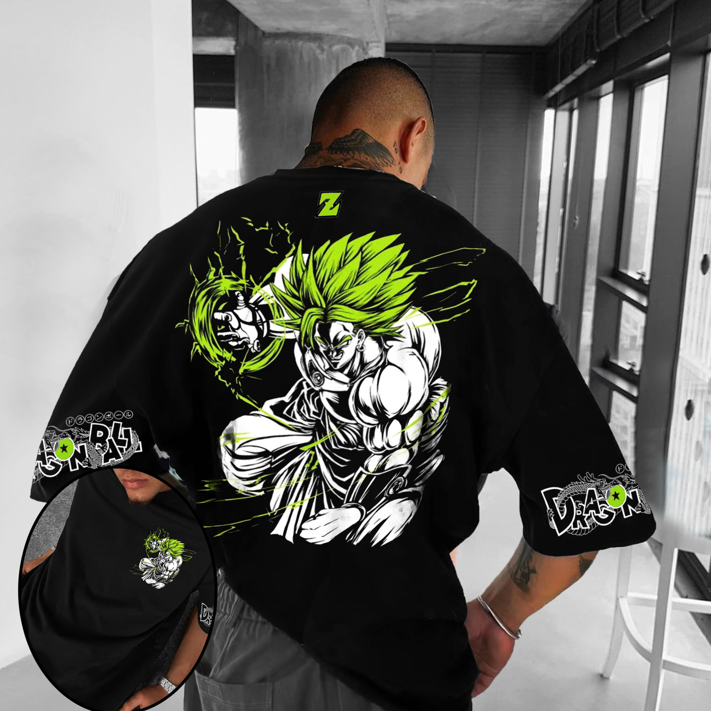 Unisex Oversized DB Anime Broly Printed T-shirt