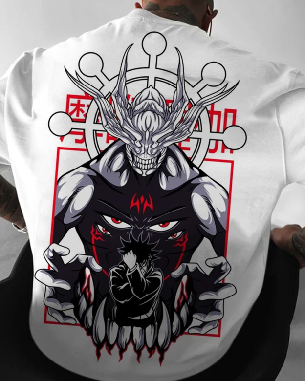 Oversized Anime Villain Personalized Printed T-Shirt