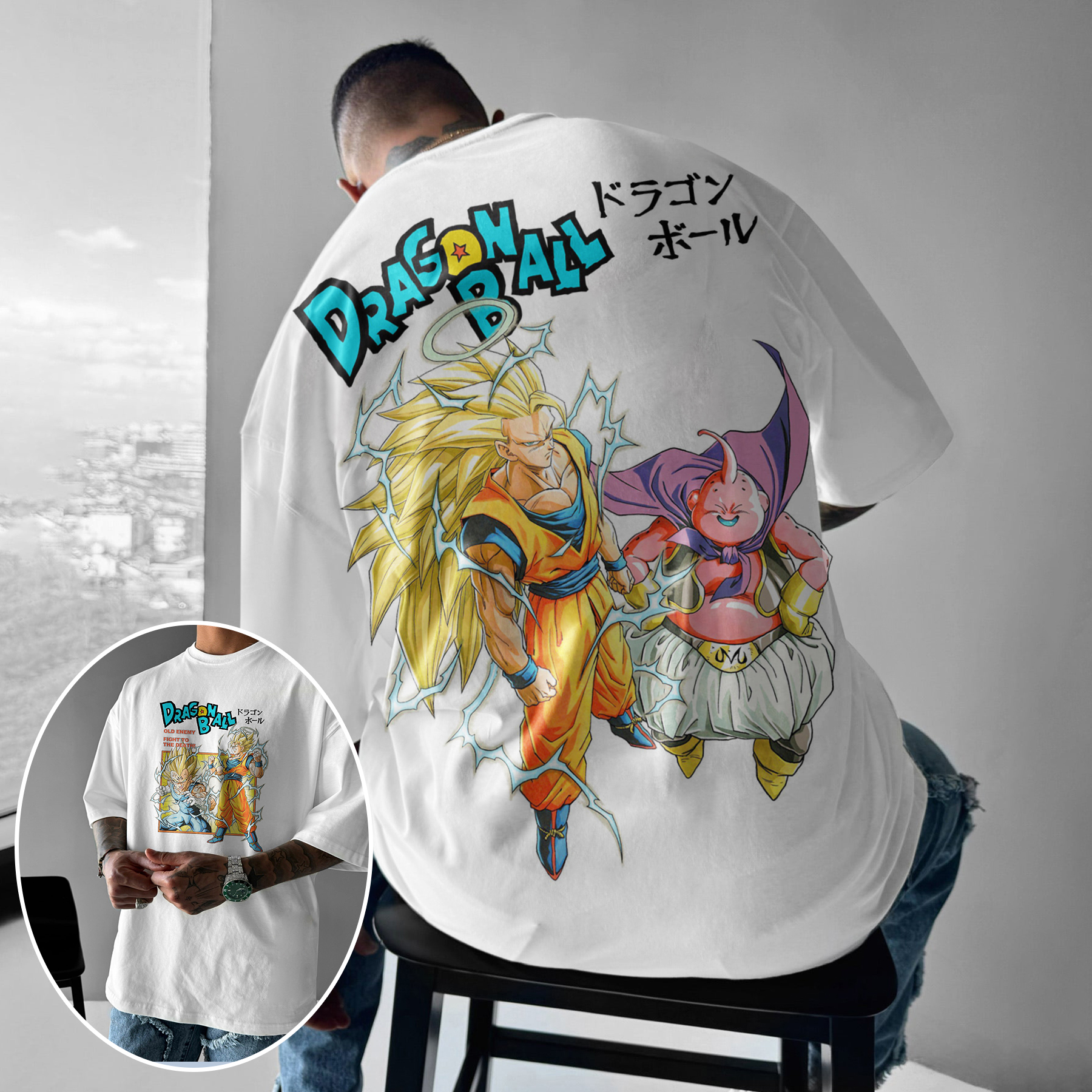 Oversize   Print Tee-comicclothing