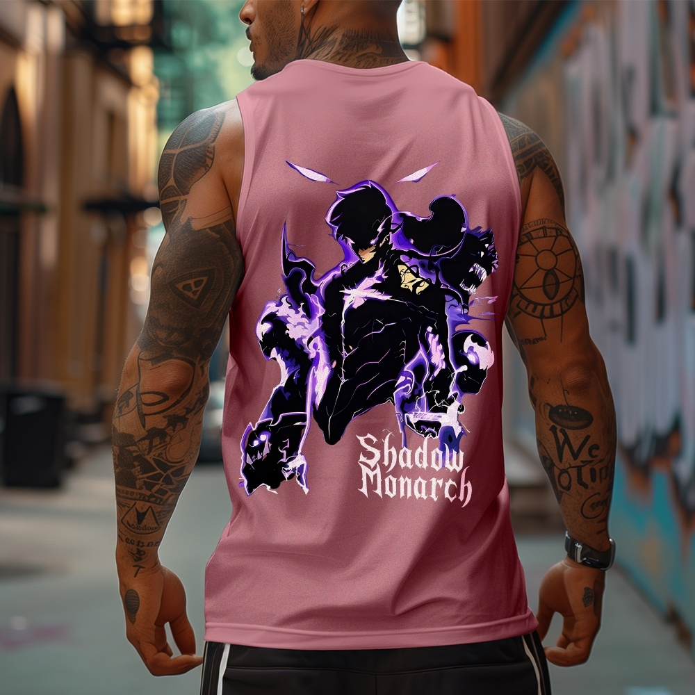 Oversized Anime Print Gym Tank Top