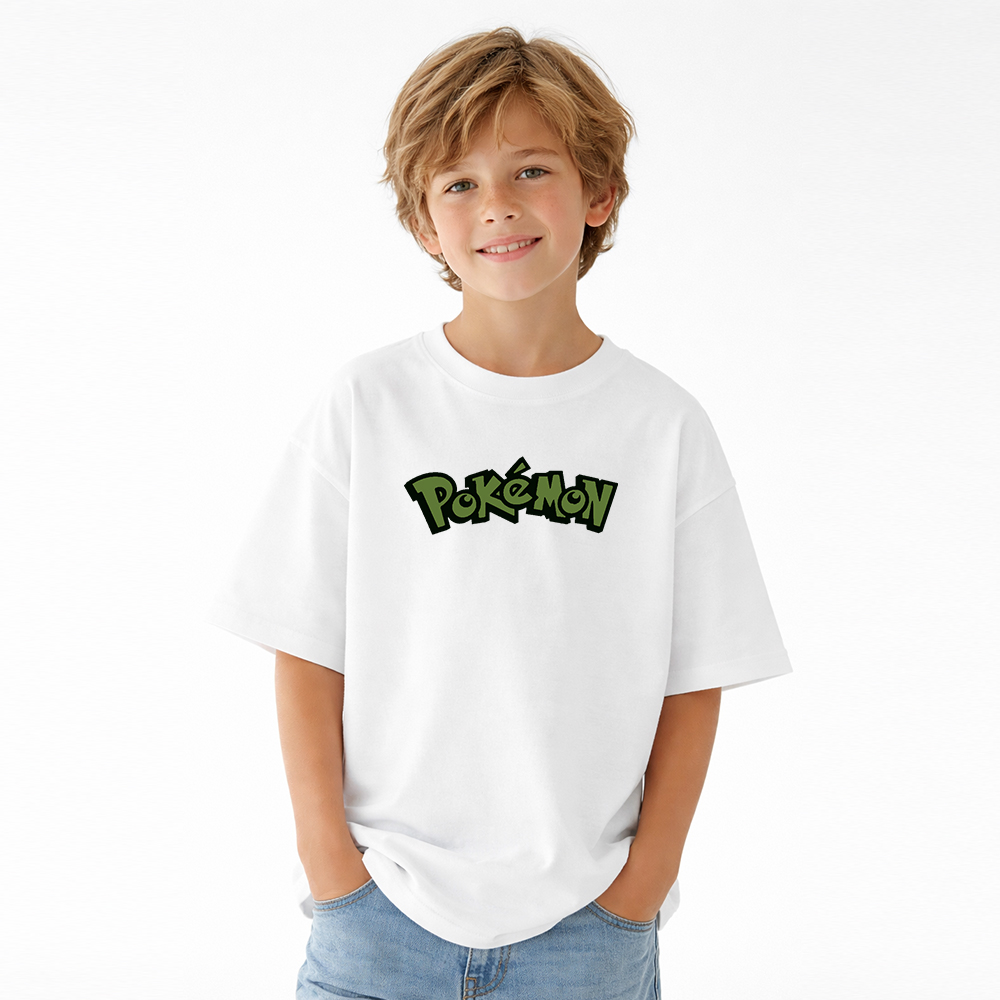 Pokémon Anime Graphic T-Shirt for Kids Cartoon Print Cotton Tee