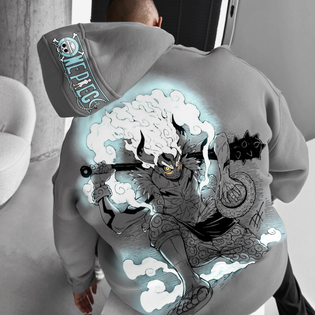 Unisex Oversized Anime Print Hoodie-Anime x kingdom
