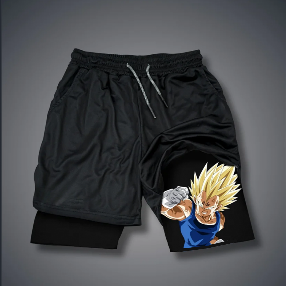 Casual Dragon Ball Anime Vegeta Printed Gym Shorts