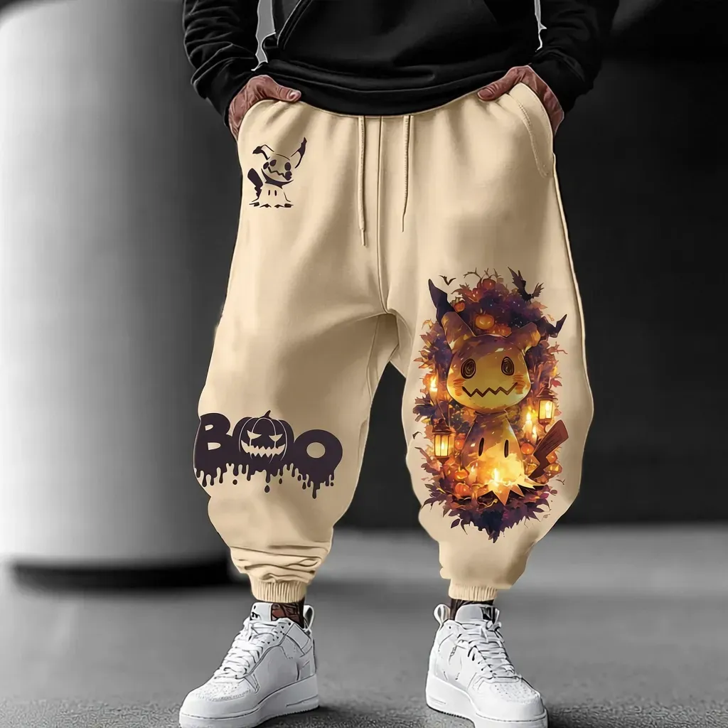 Pokémon Unisex Anime Pattern Halloween Mimikyu Pants