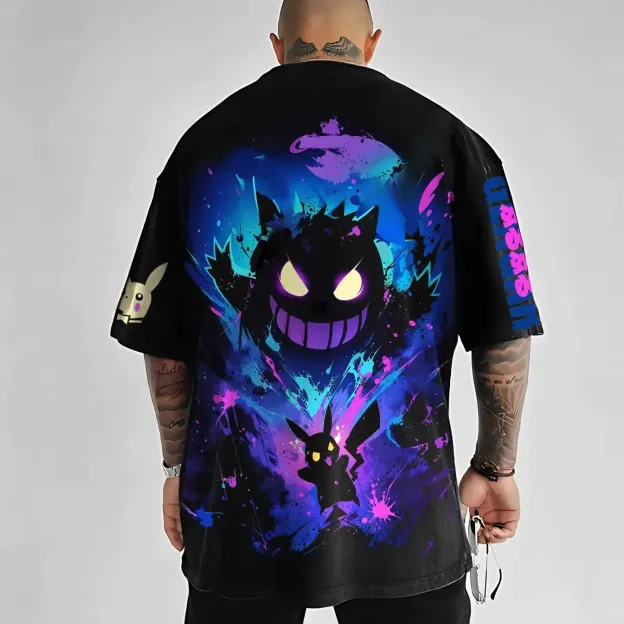 Pokémon Unisex Anime Halloween Gengar T-shirt