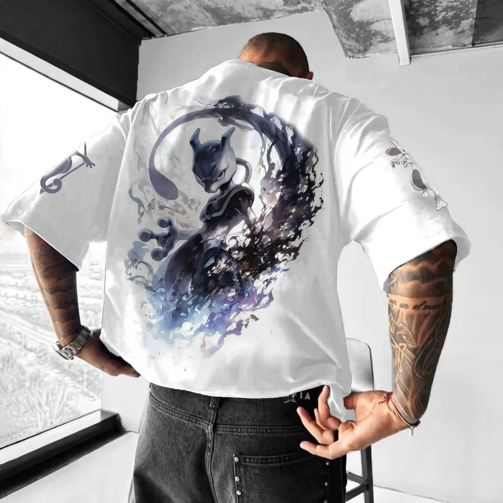 Pokémon Unisex Anime Mewtwo T-shirt-Anime x kingdom