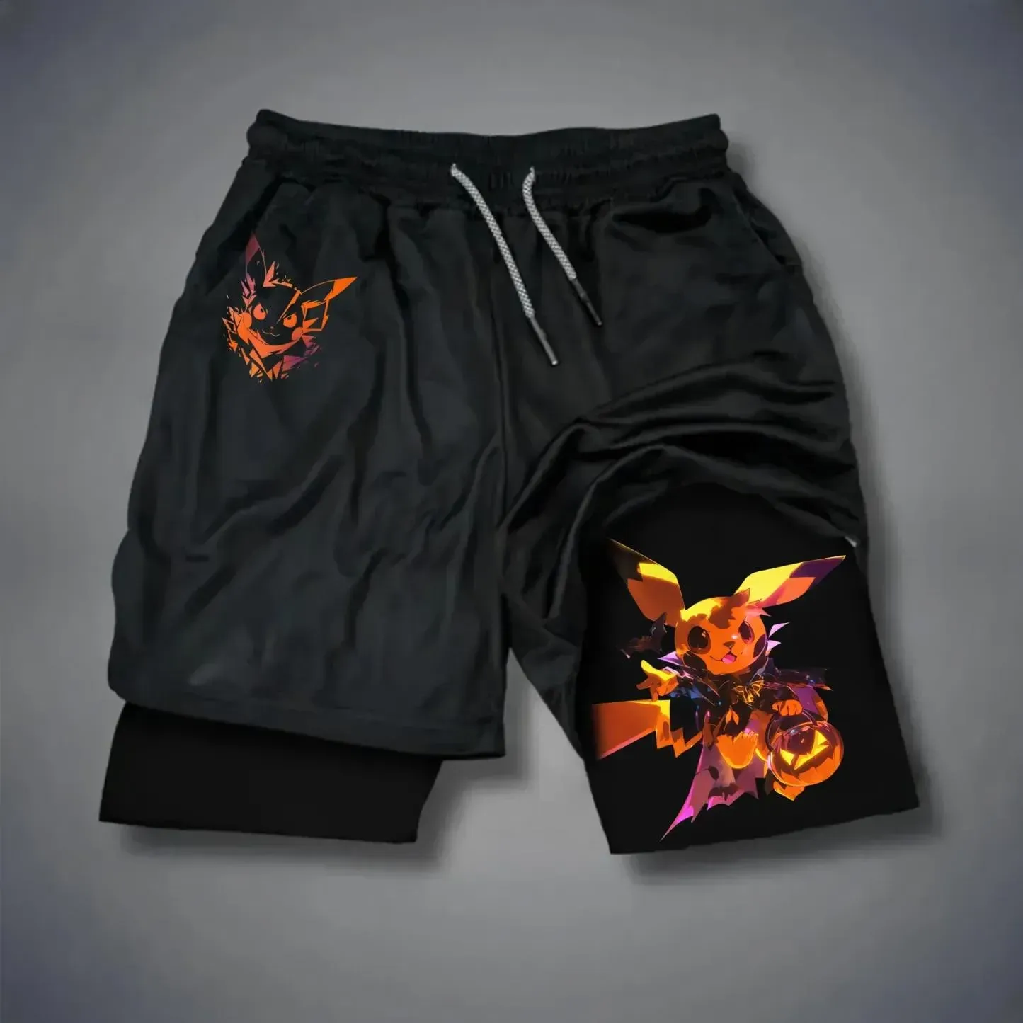 Pokémon Unisex Anime Pattern Halloween Mimikyu Shorts