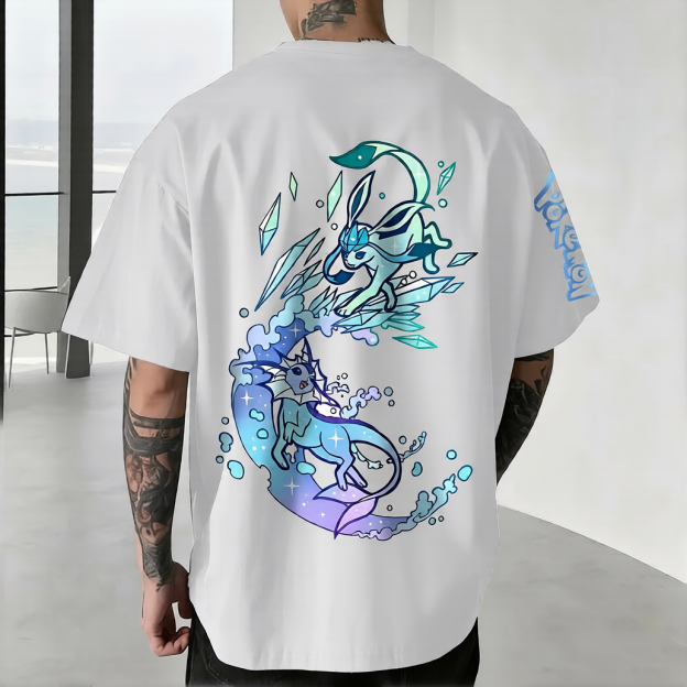 Pokémon Unisex Anime Eevee T-shirt-Anime x kingdom