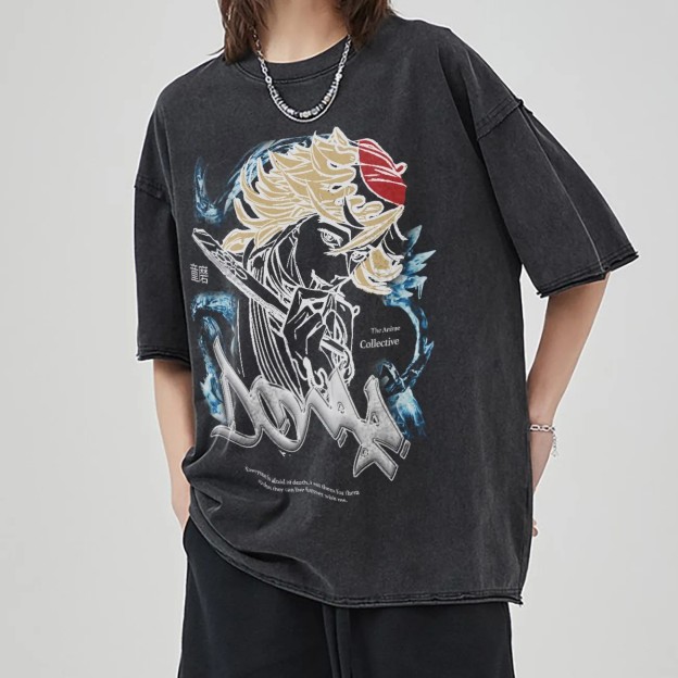 Doma Vintage Oversized T-Shirt | Demon Slayer-comicclothing