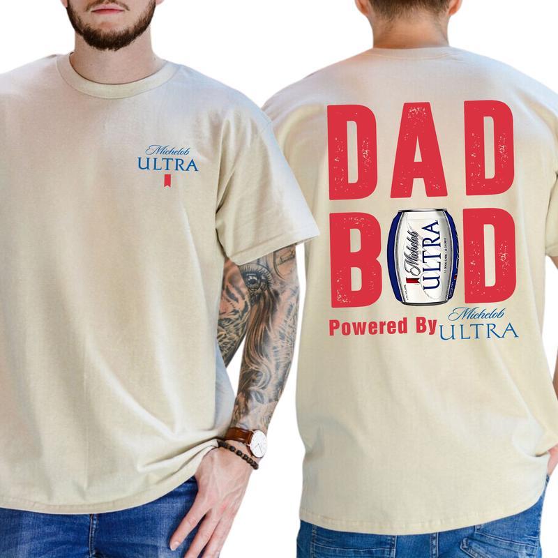 Michelob Ultra Dad Bod Powered By Coors Light T-shirt Sweatshirt Hoodie 2-Sided