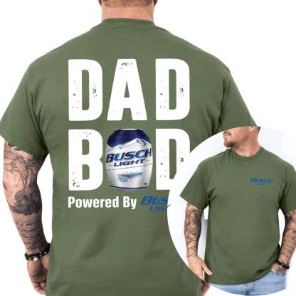 Busch Lite Dad Bod Powered By Busch Light Tshirt Sweatshirt Hoodie 2-Sided