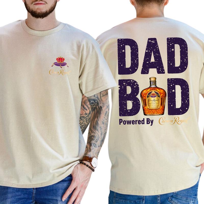 Crown Royal Dad Bod Powered By Coors Light T-shirt Sweatshirt Hoodie 2-Sided
