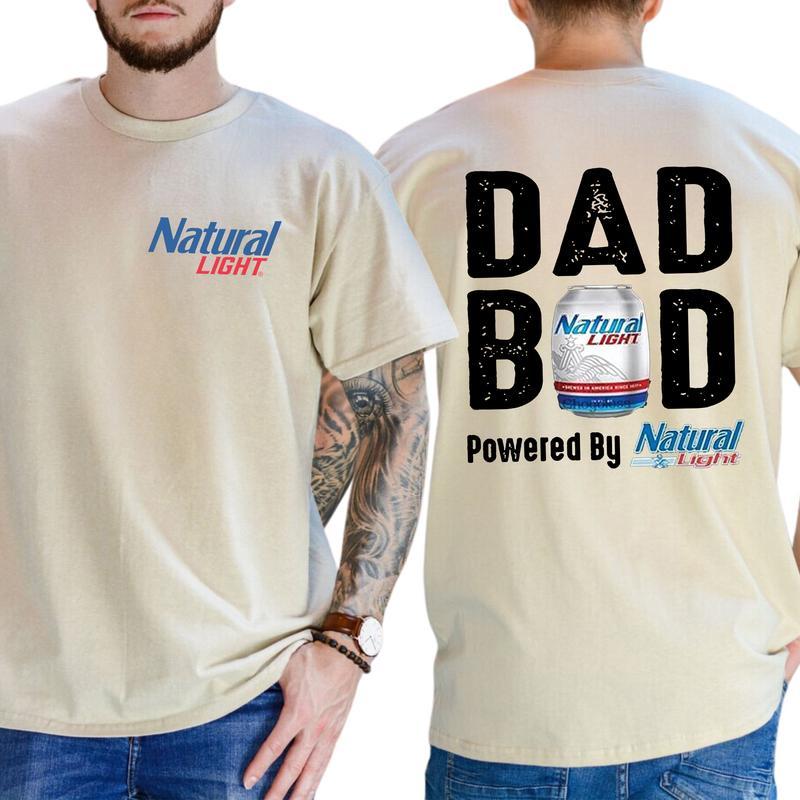 Natural Lite Dad Bod Powered By Coors Light T-shirt Sweatshirt Hoodie 2-Sided