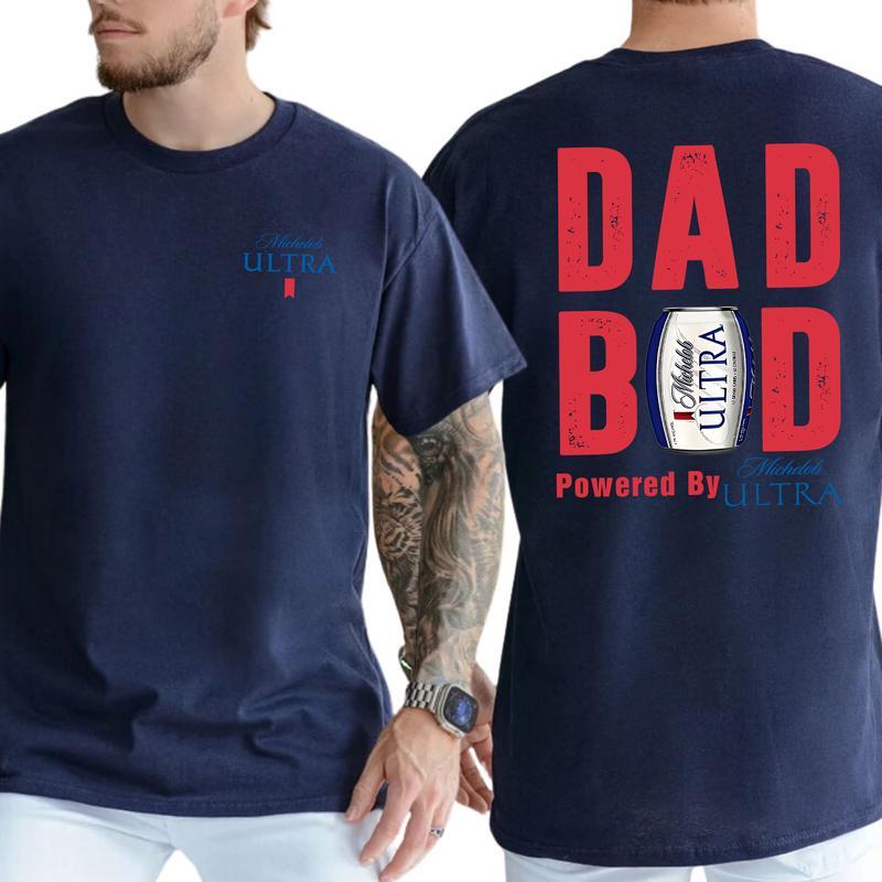 Michelob Ultra Dad Bod Powered By Coors Light T-shirt Sweatshirt Hoodie 2-Sided