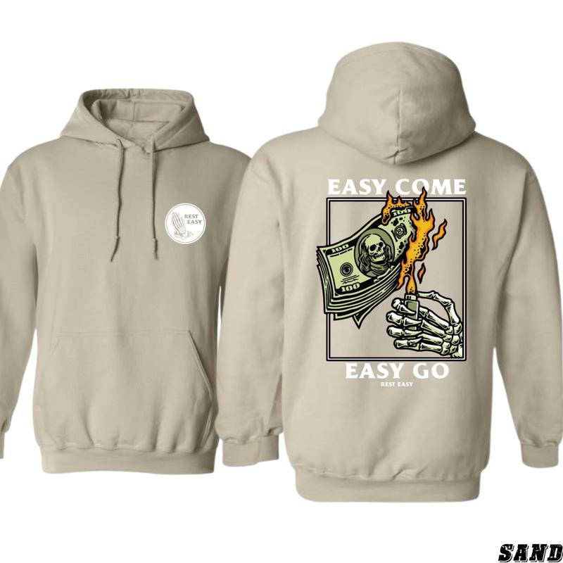Rest Easy Hoodie - Easy Come Easy Go Skeleton Design, Ideal for