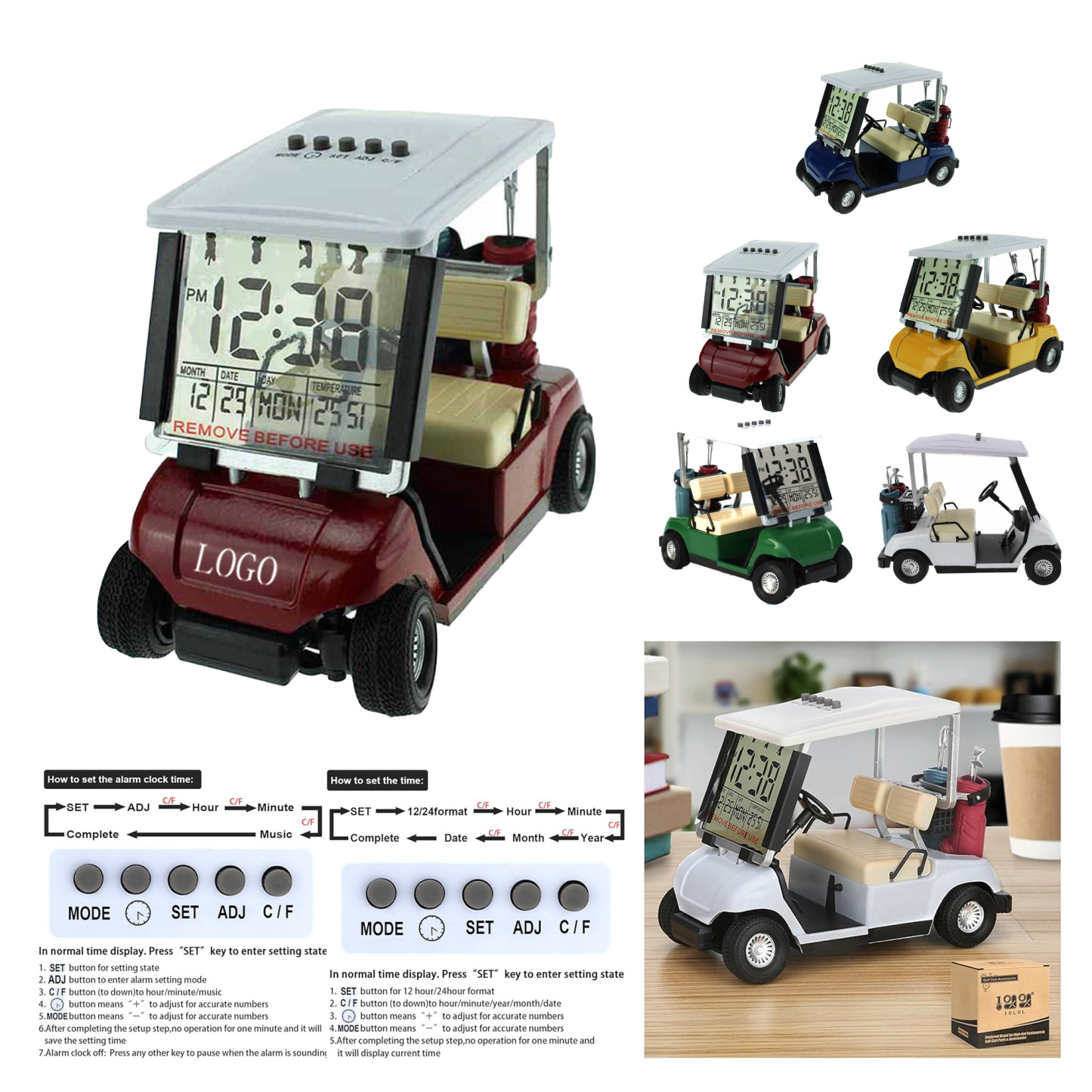 Golf-Themed Digital Alarm Clock
