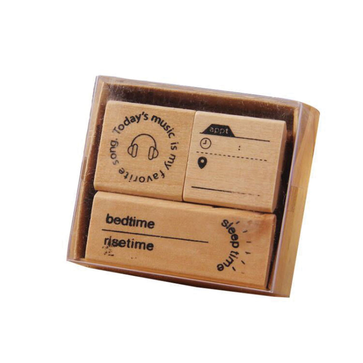 Elegant Wooden Stamps, Charming and Artistic, Ideal for Students, Journal Decoration Supplies, Matching Sets, Available in 6 Designs