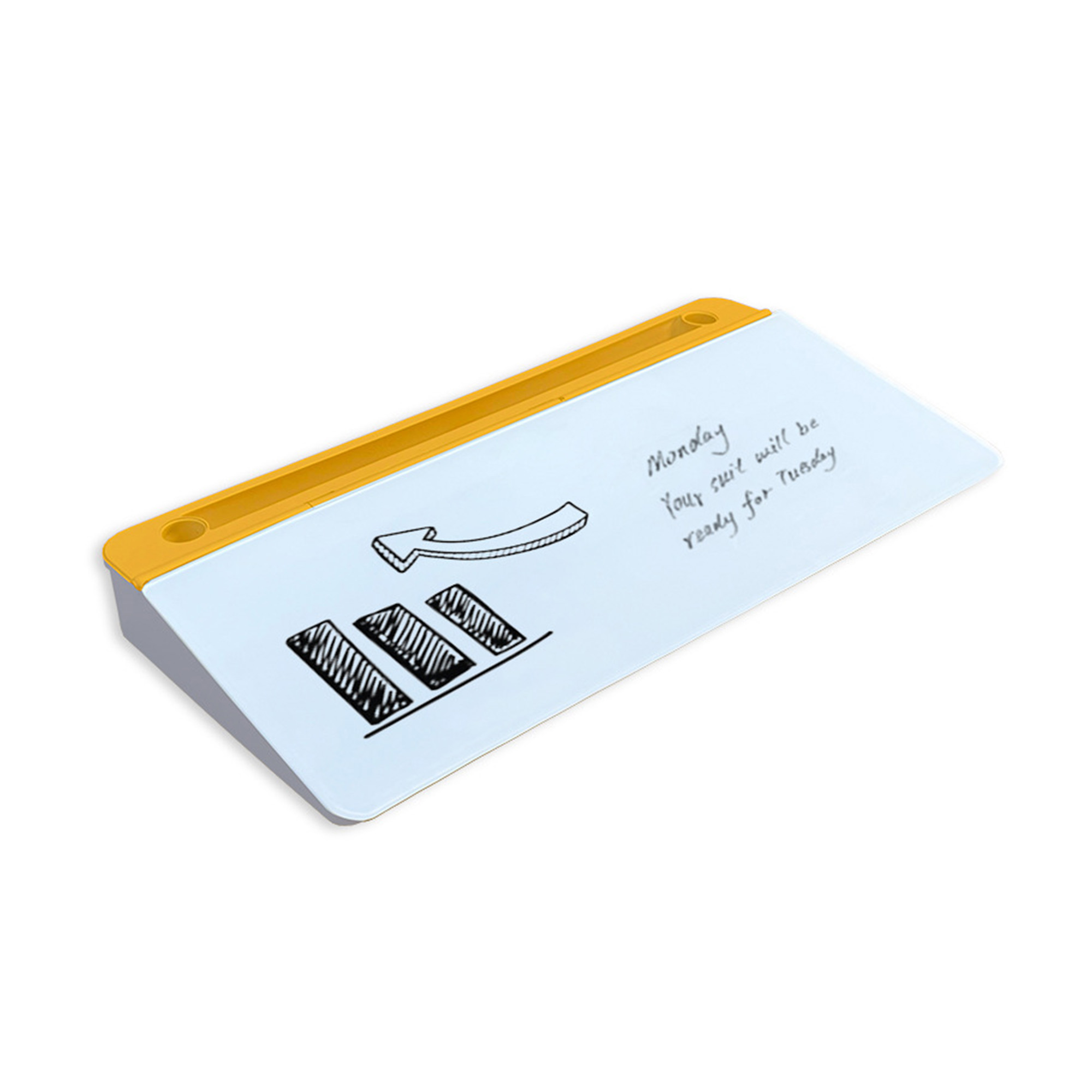 Tempered Glass Desktop Storage Whiteboard with Magnetic Erasable Writing Surface