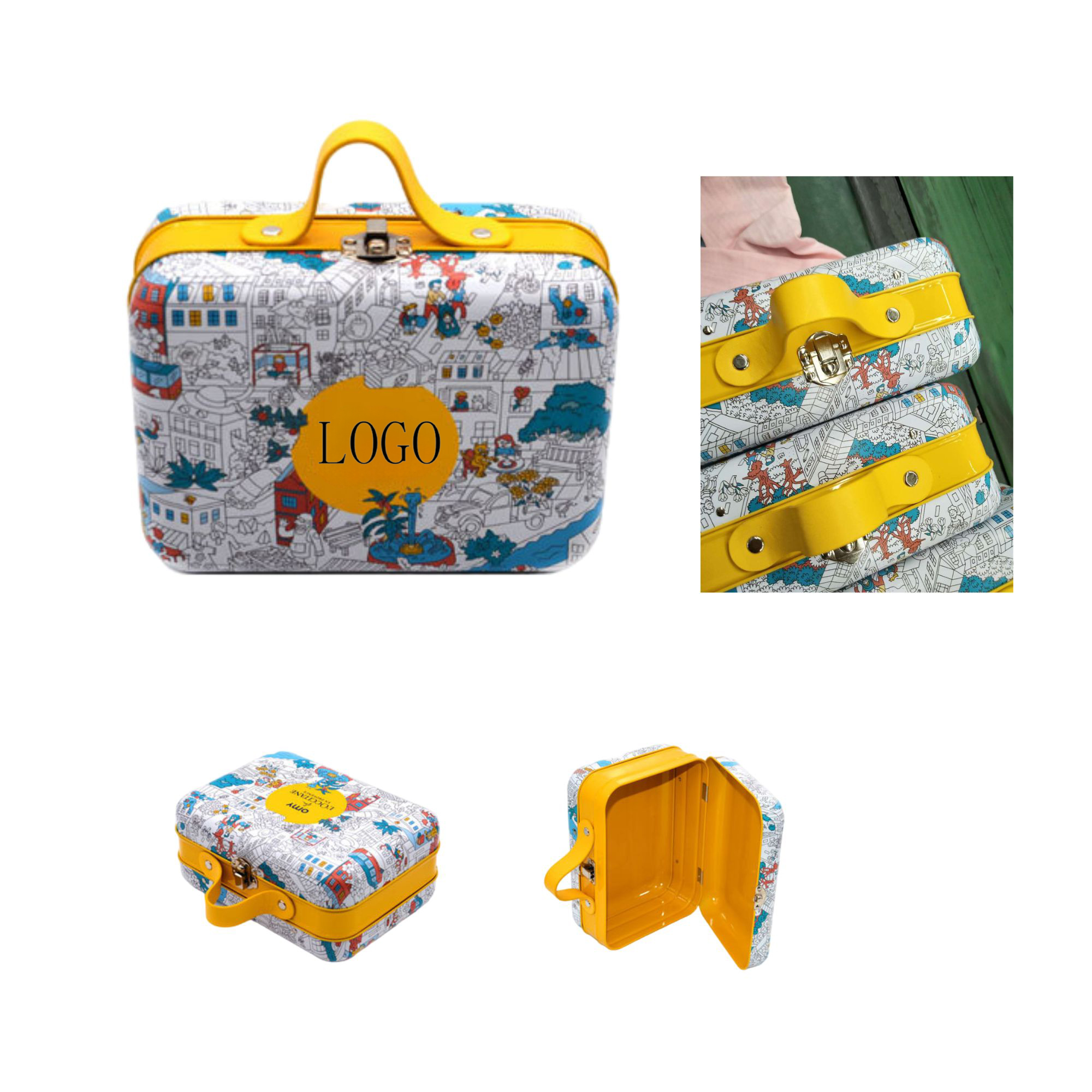 Factory tinplate portable iron box 5.4" x 7.3" x 3.3"