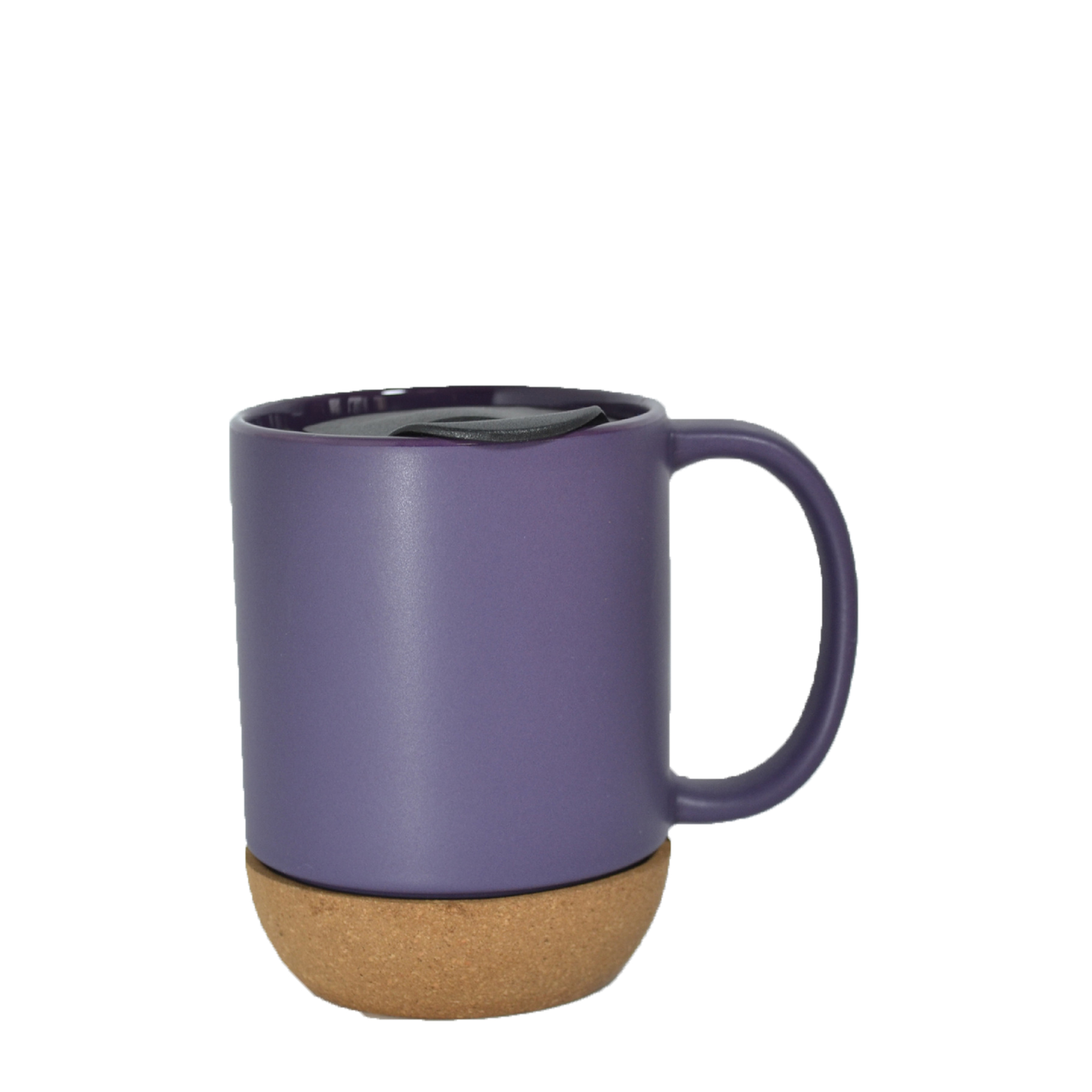 Ceramic Mugs with Cork Base and Plastic Lid 3.3 " x 4.3 "