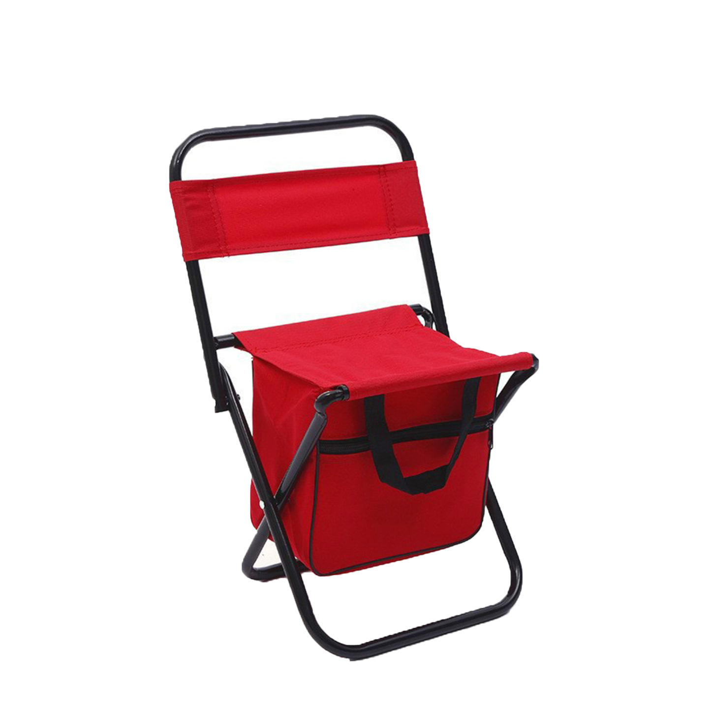 Outdoor folding chair with an integrated cooler bag 10 4/16 " x 8 4/16 " x 17 11/16 "