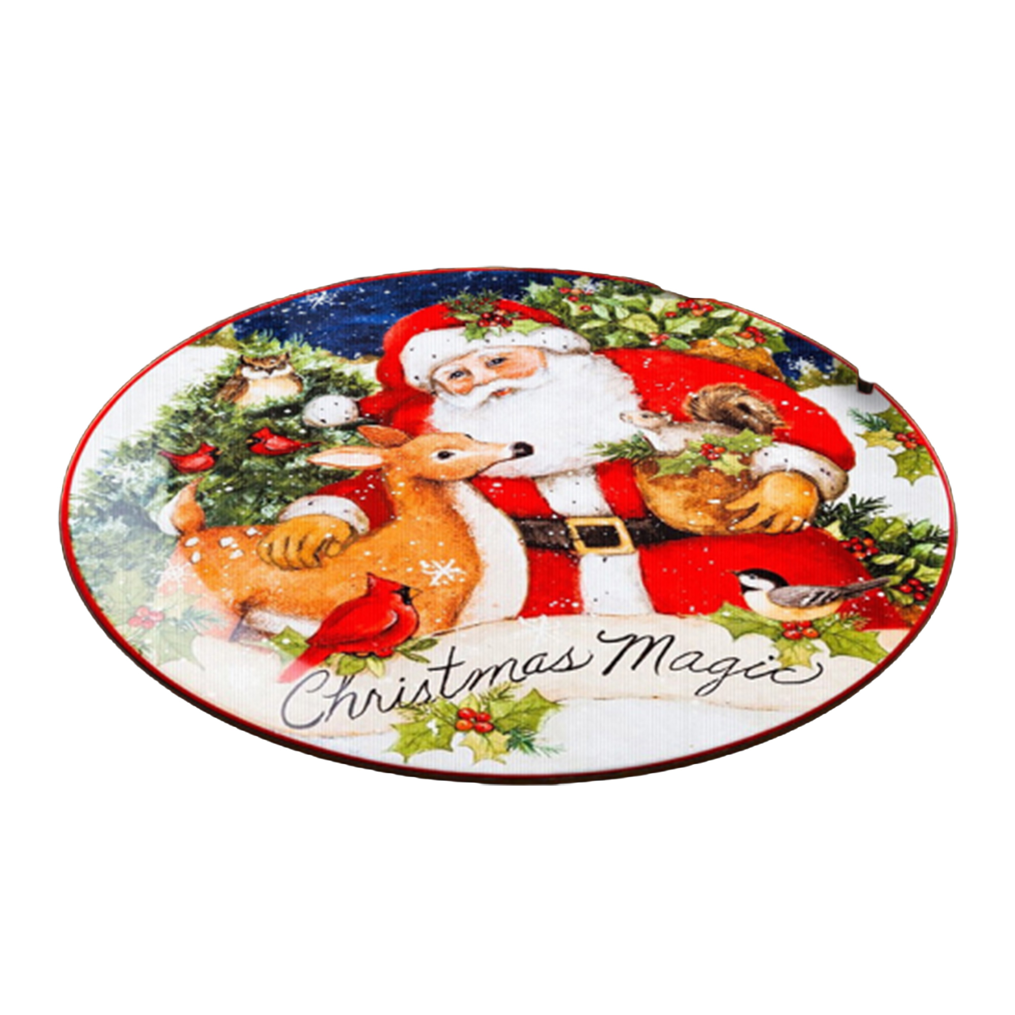 Cross-border round cartoon Christmas-themed printed rug