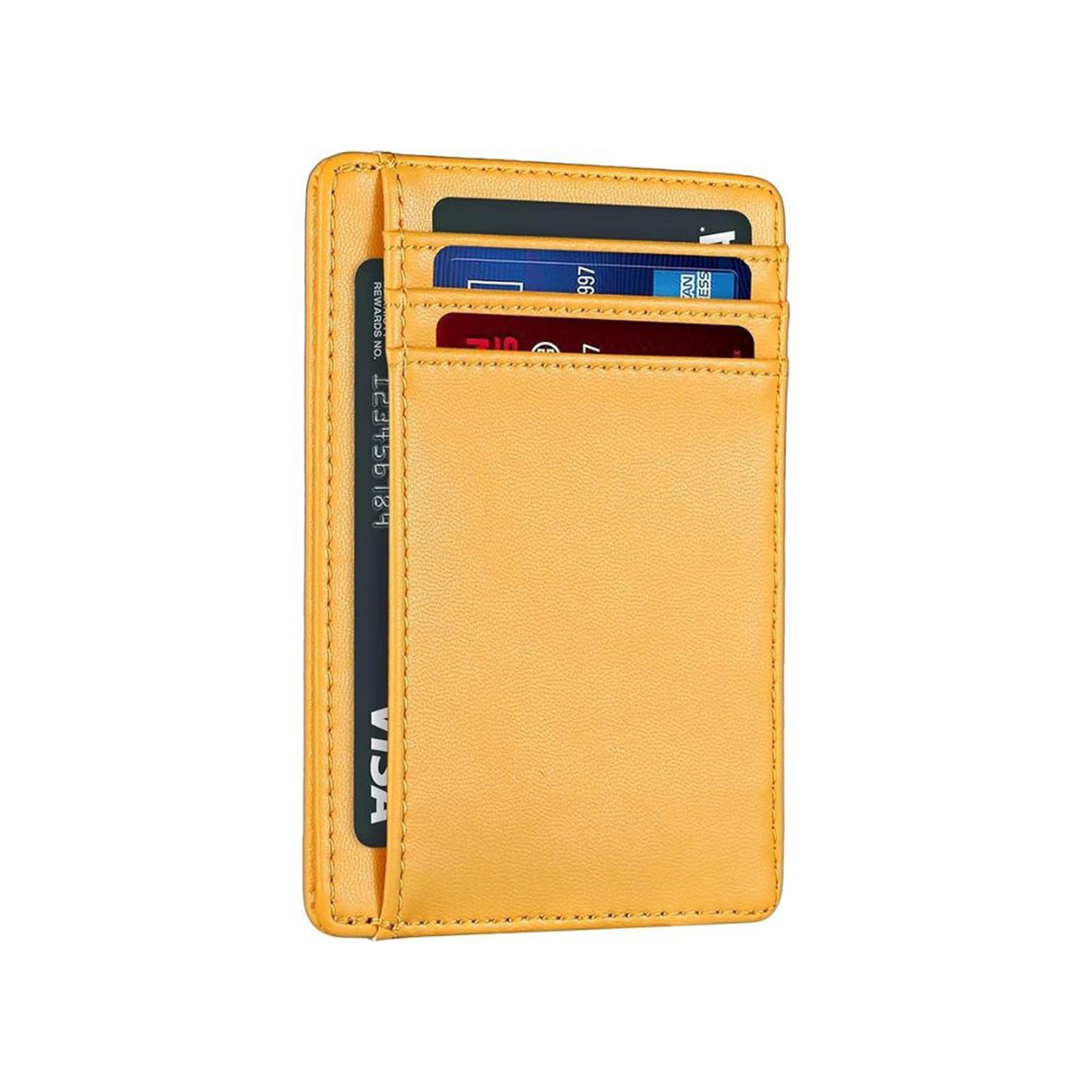 Carbon Fiber RFID Secure Slim Leather Wallet                   4.3"x3.1"x0.5"