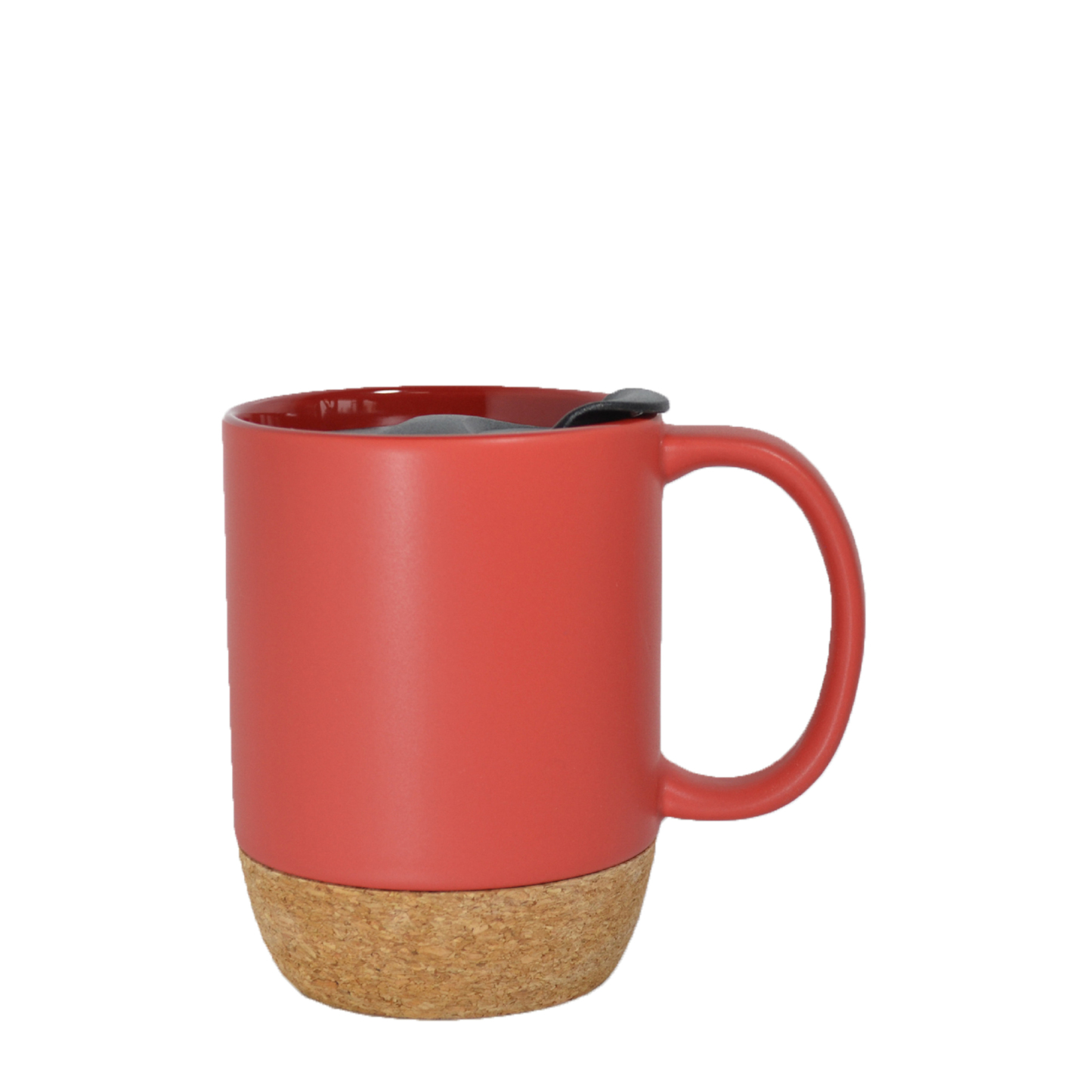 Ceramic Mugs with Cork Base and Plastic Lid 3.3 " x 4.3 "