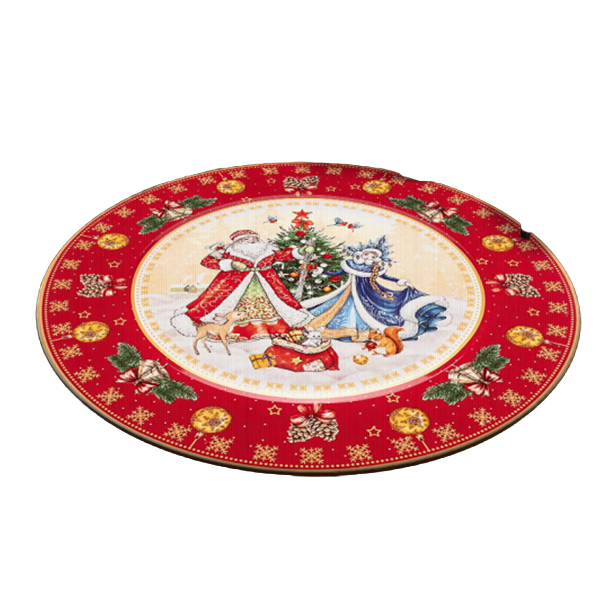 Cross-border round cartoon Christmas-themed printed rug