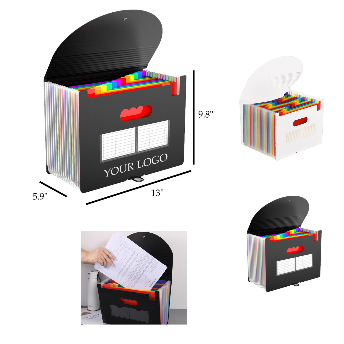 24-Compartment Expanding File Folder                             13"x9.8"x5.9"