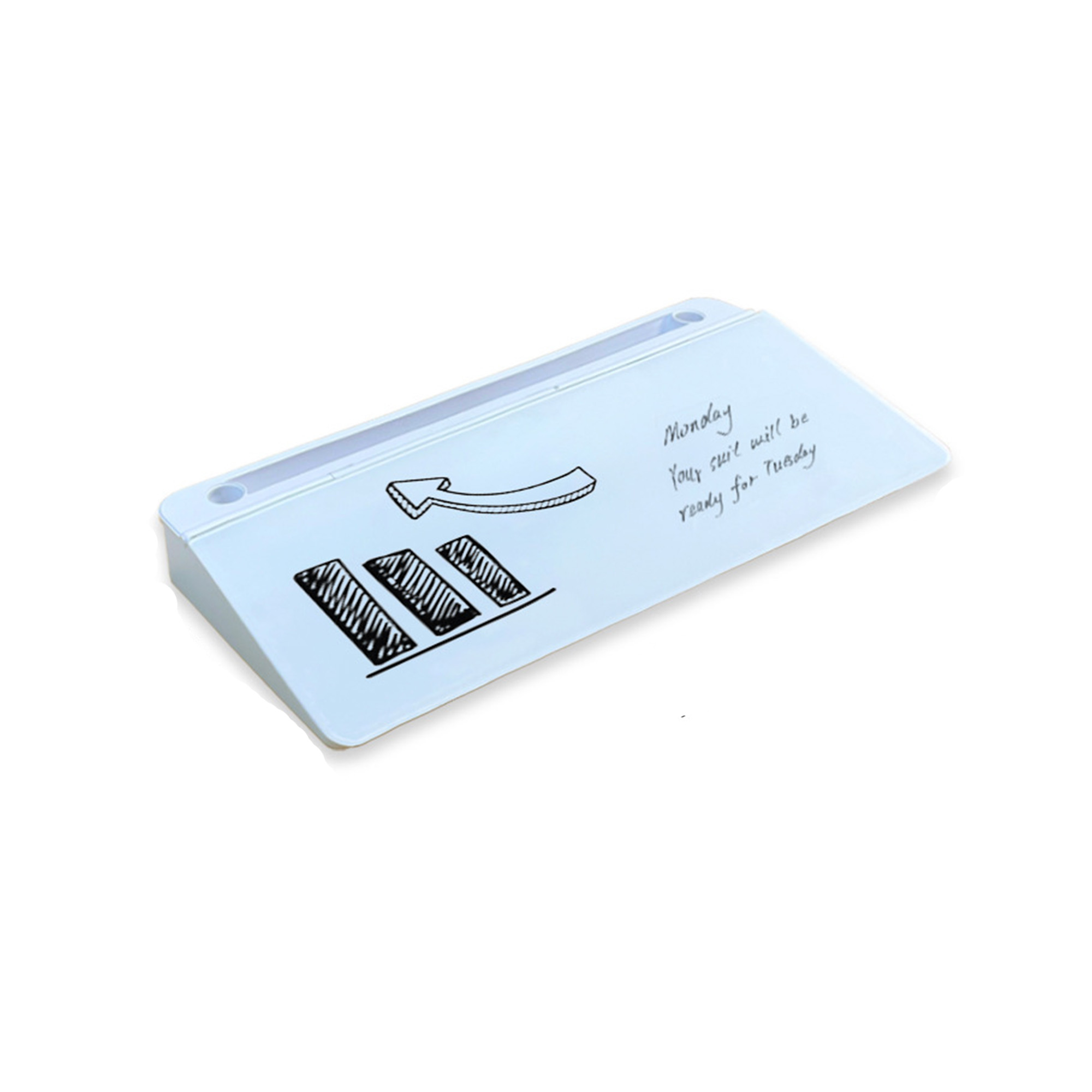 Tempered Glass Desktop Storage Whiteboard with Magnetic Erasable Writing Surface