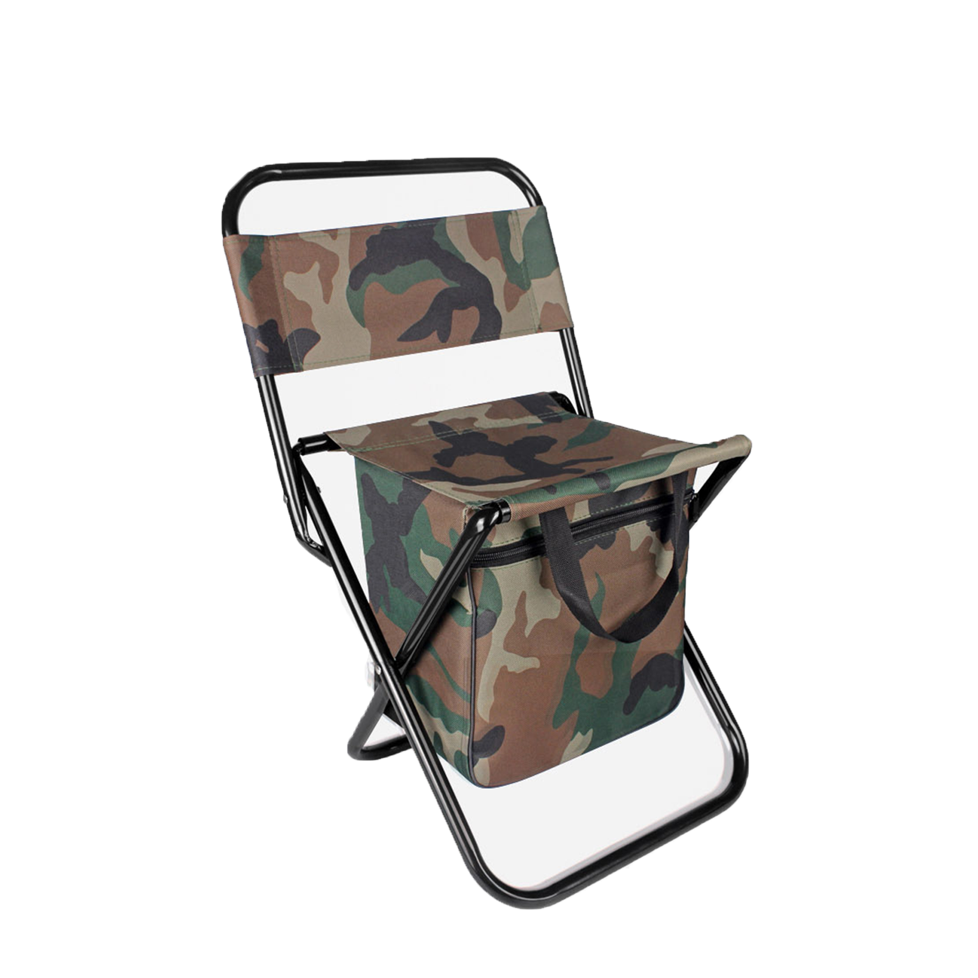 Outdoor folding chair with an integrated cooler bag 10 4/16 " x 8 4/16 " x 17 11/16 "