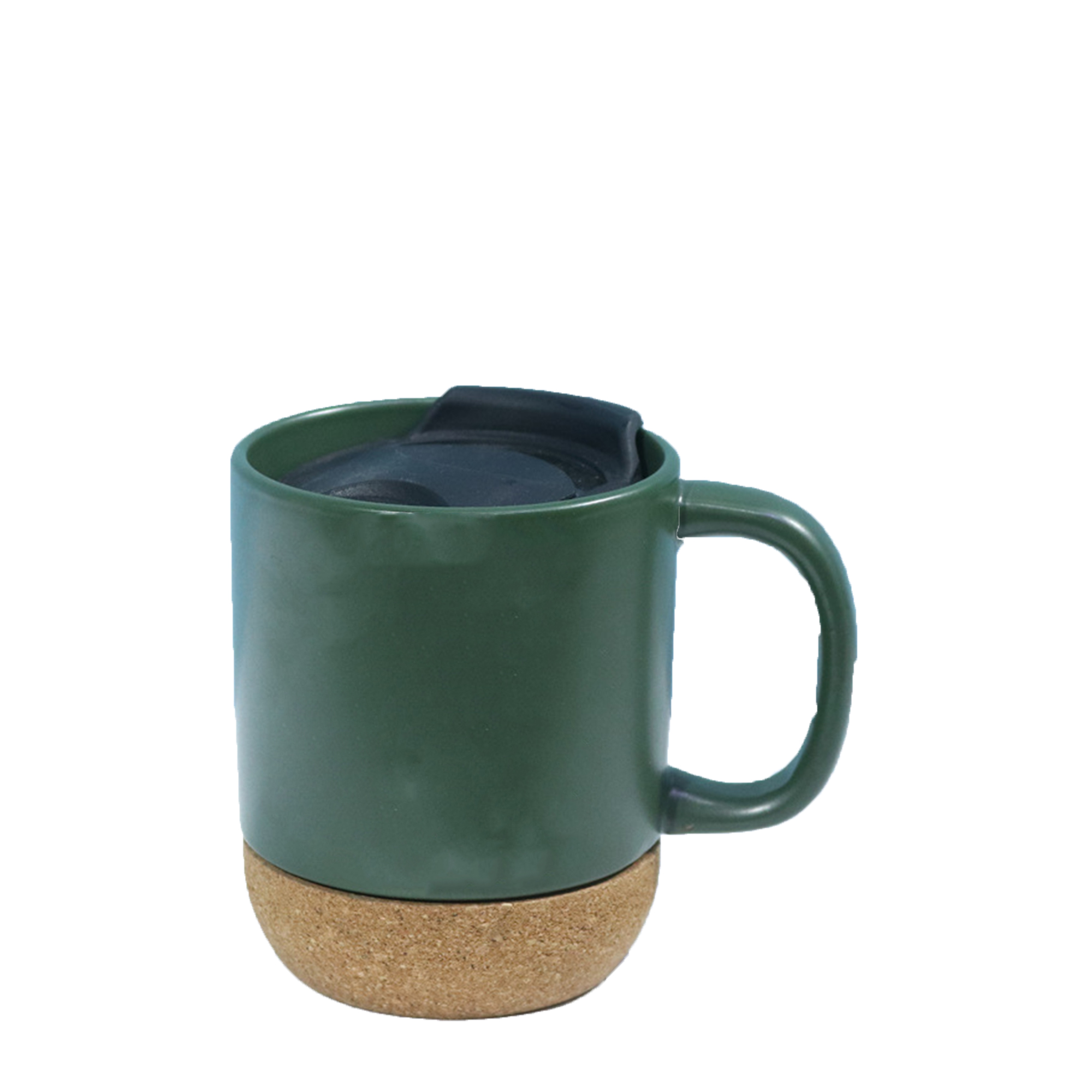 Ceramic Mugs with Cork Base and Plastic Lid 3.3 " x 4.3 "