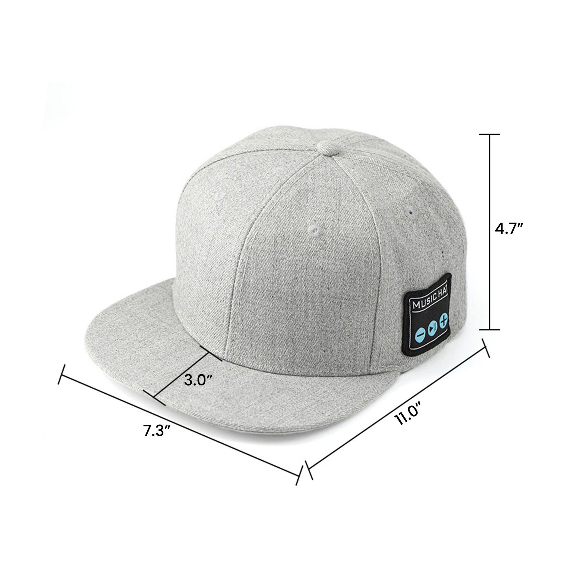 Bluetooth Music Cap with Integrated Speakers 11.0" x 7.3"