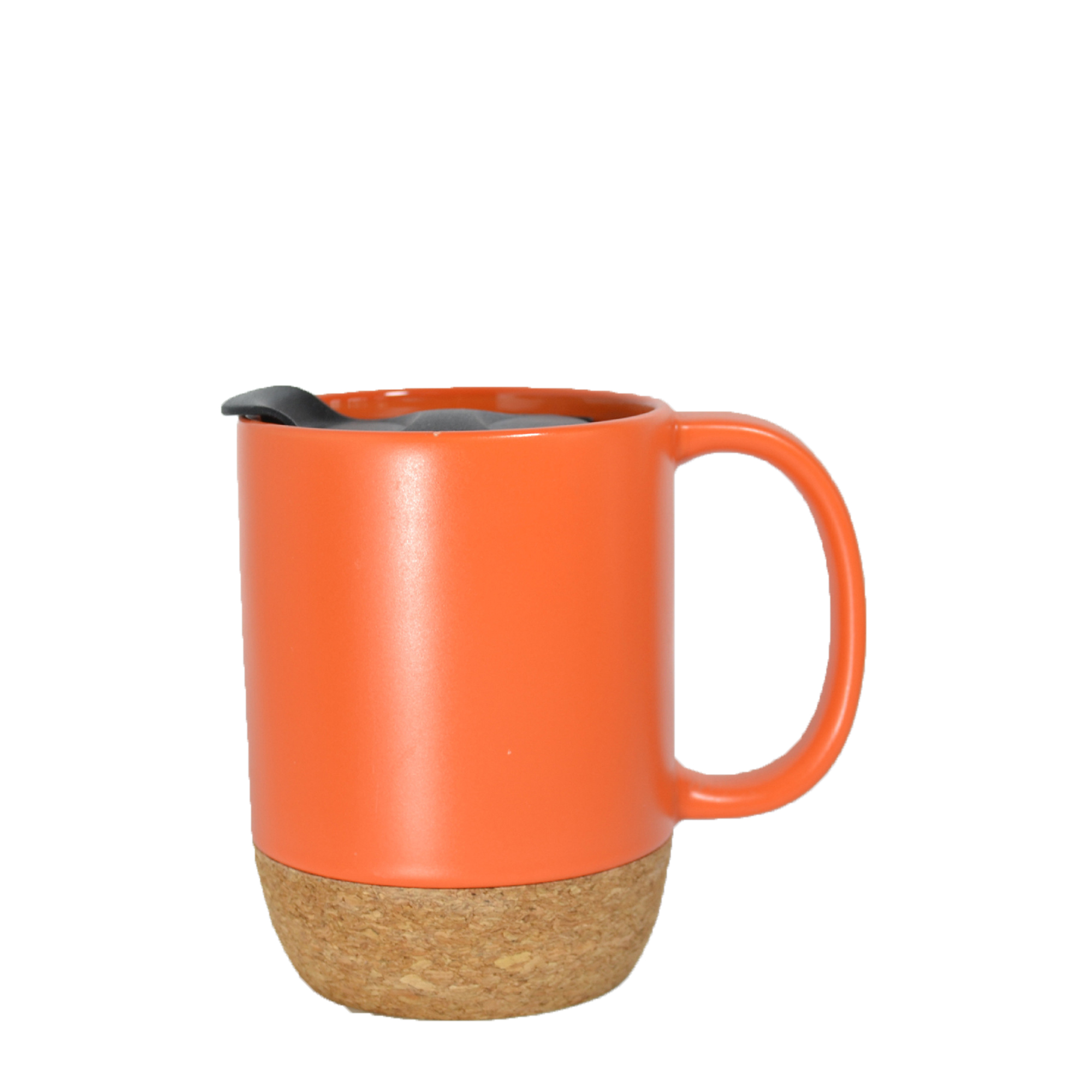 Ceramic Mugs with Cork Base and Plastic Lid 3.3 " x 4.3 "