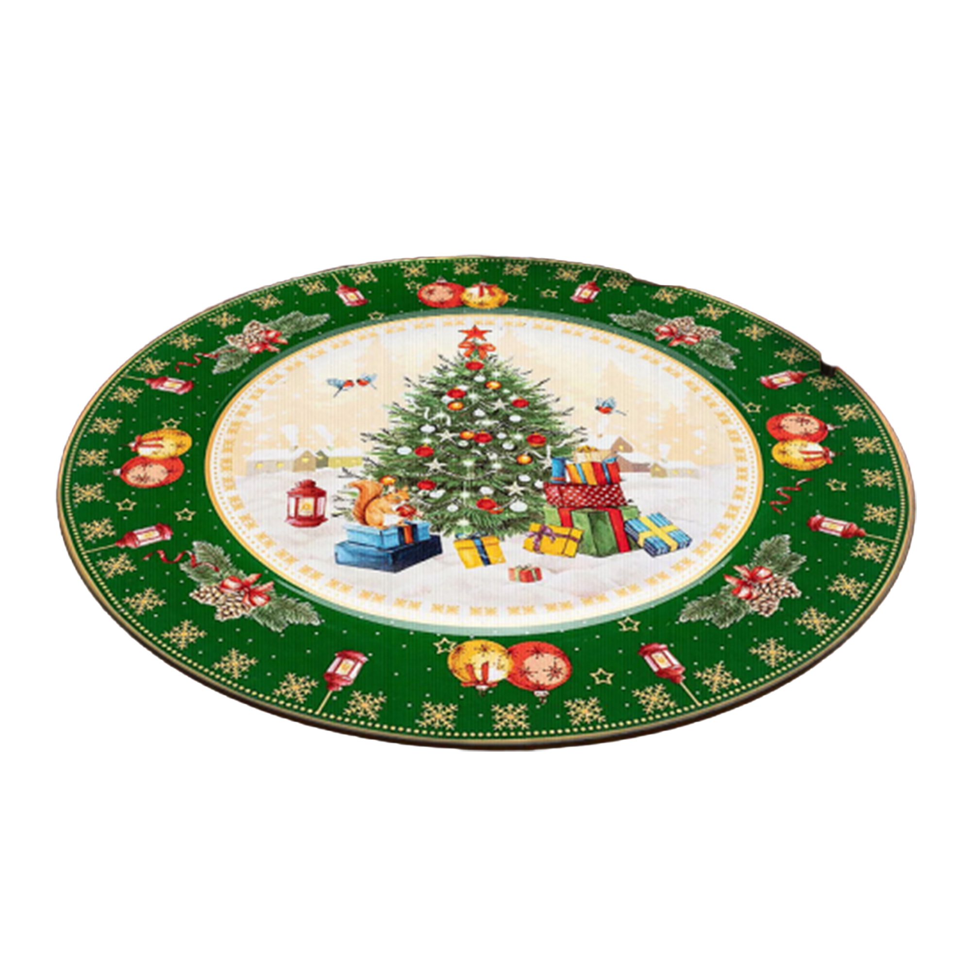 Cross-border round cartoon Christmas-themed printed rug