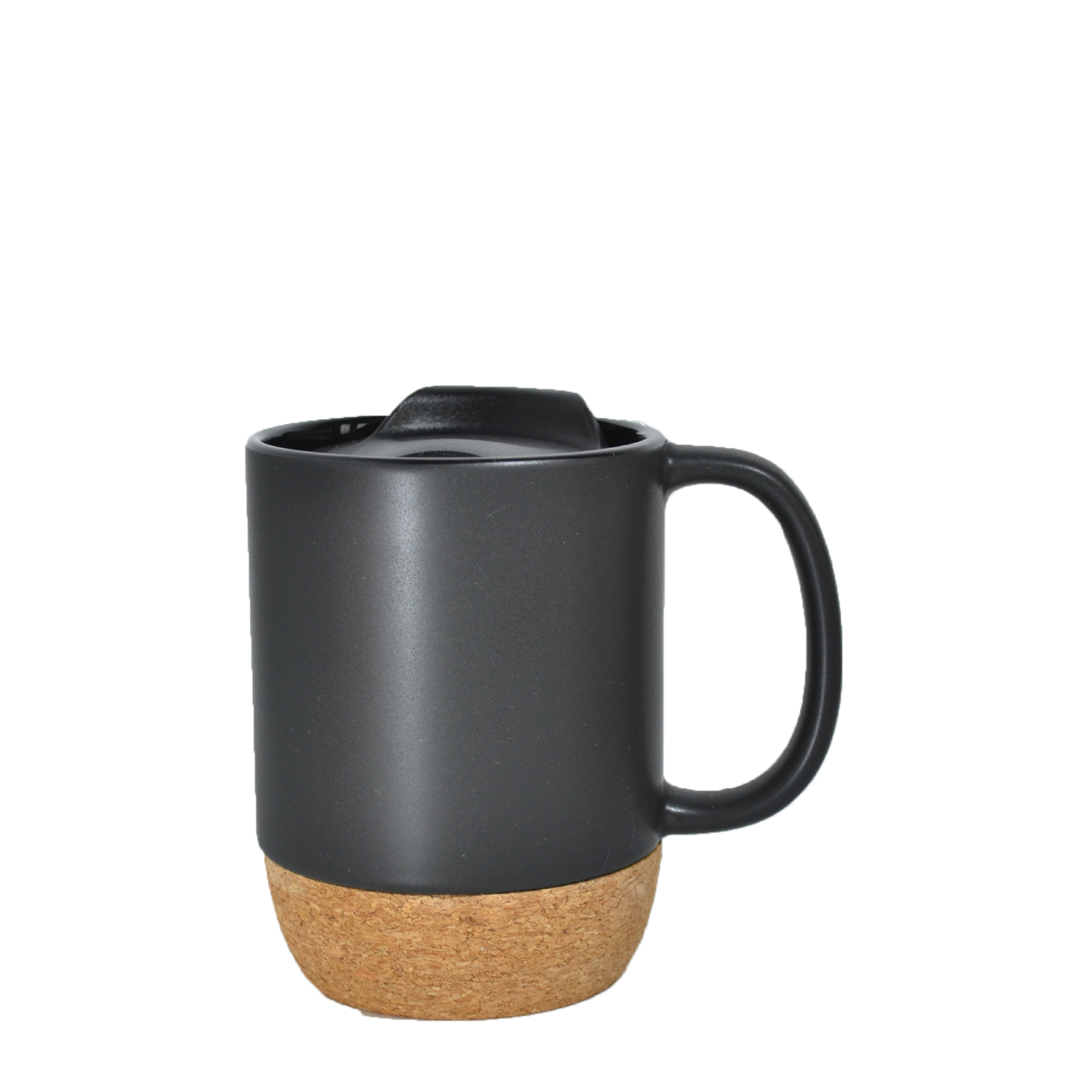 Ceramic Mugs with Cork Base and Plastic Lid 3.3 " x 4.3 "