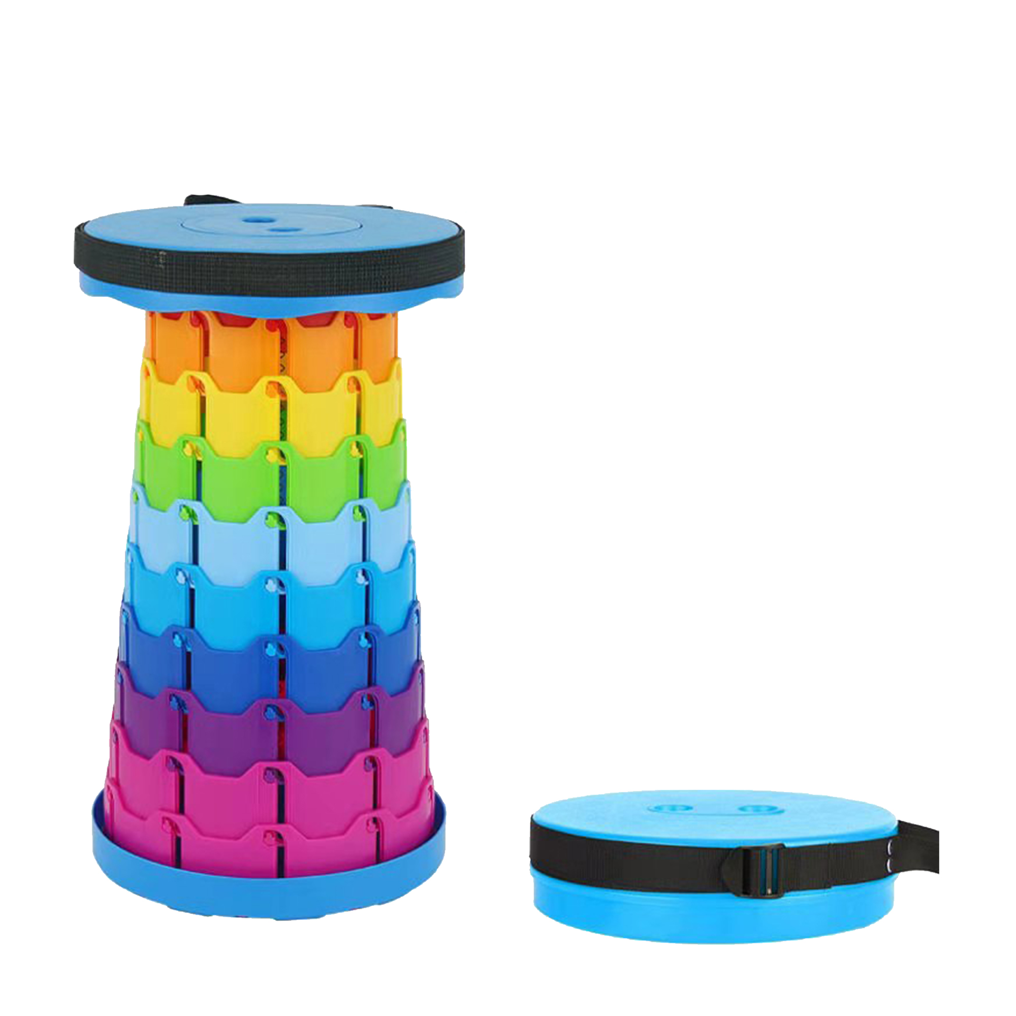 Travel seat with adjustable length 9.8 "" x 9.8 "" x 18 "" 