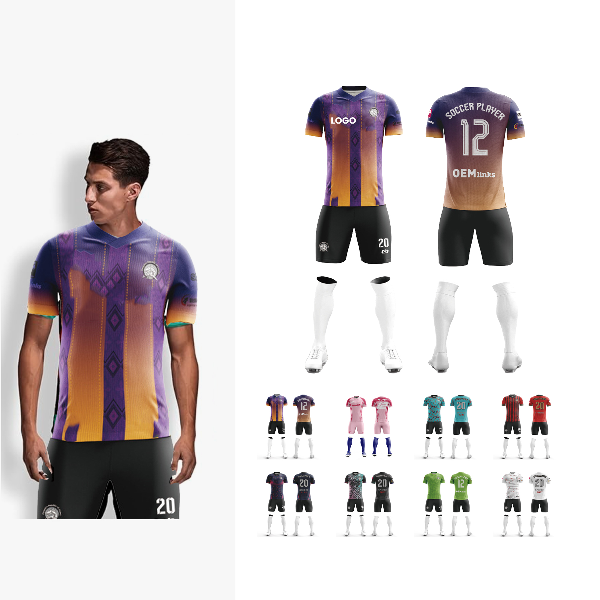 Super Men's Soccer Jersey Match Set