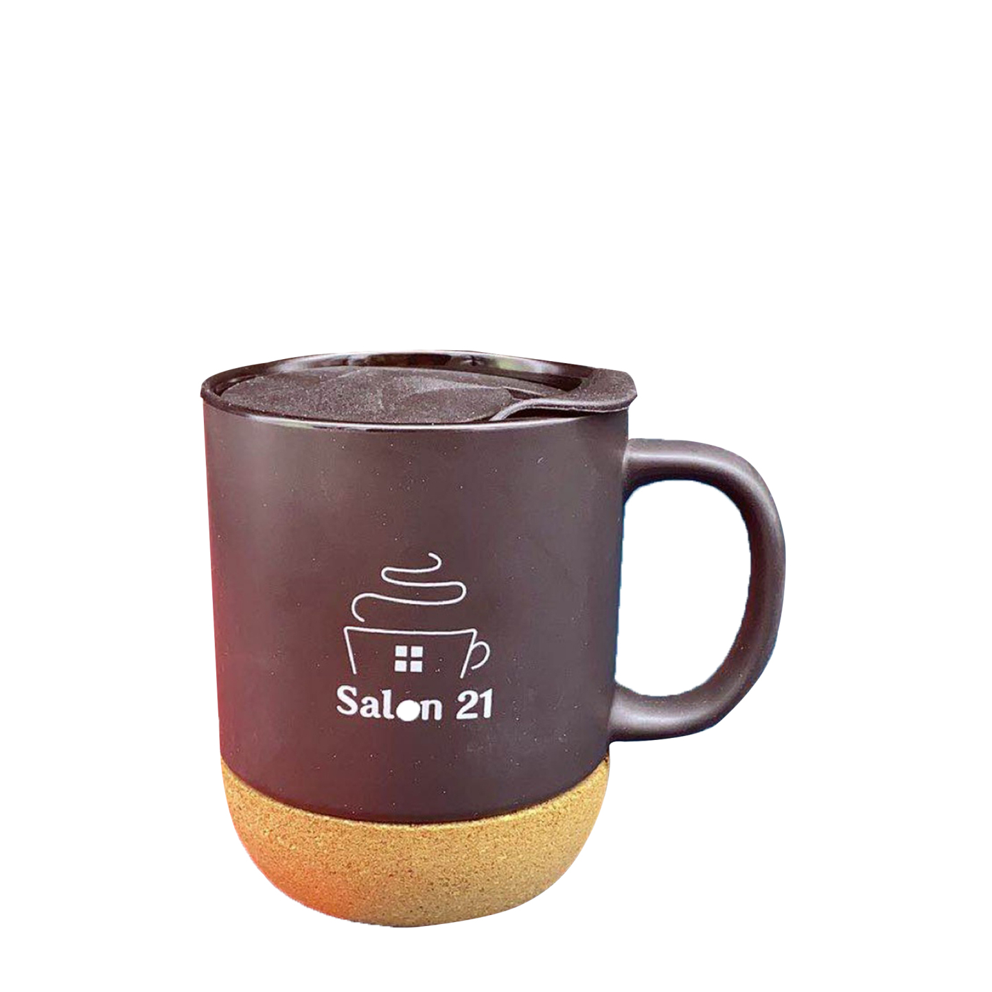 Ceramic Mugs with Cork Base and Plastic Lid 3.3 " x 4.3 "