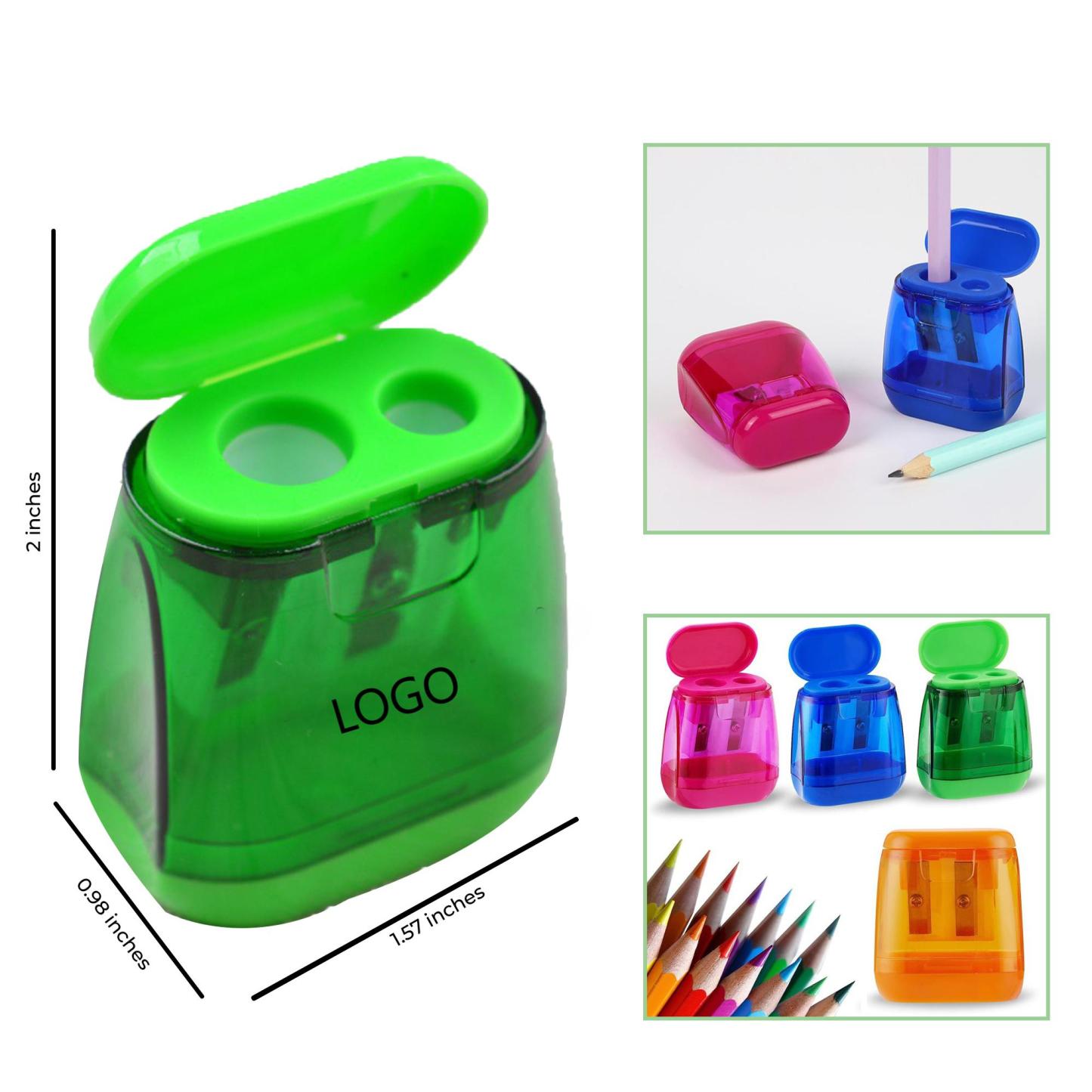 Pencil Sharpener with Two Holes 1.57 " x 0.98 " x 2 "