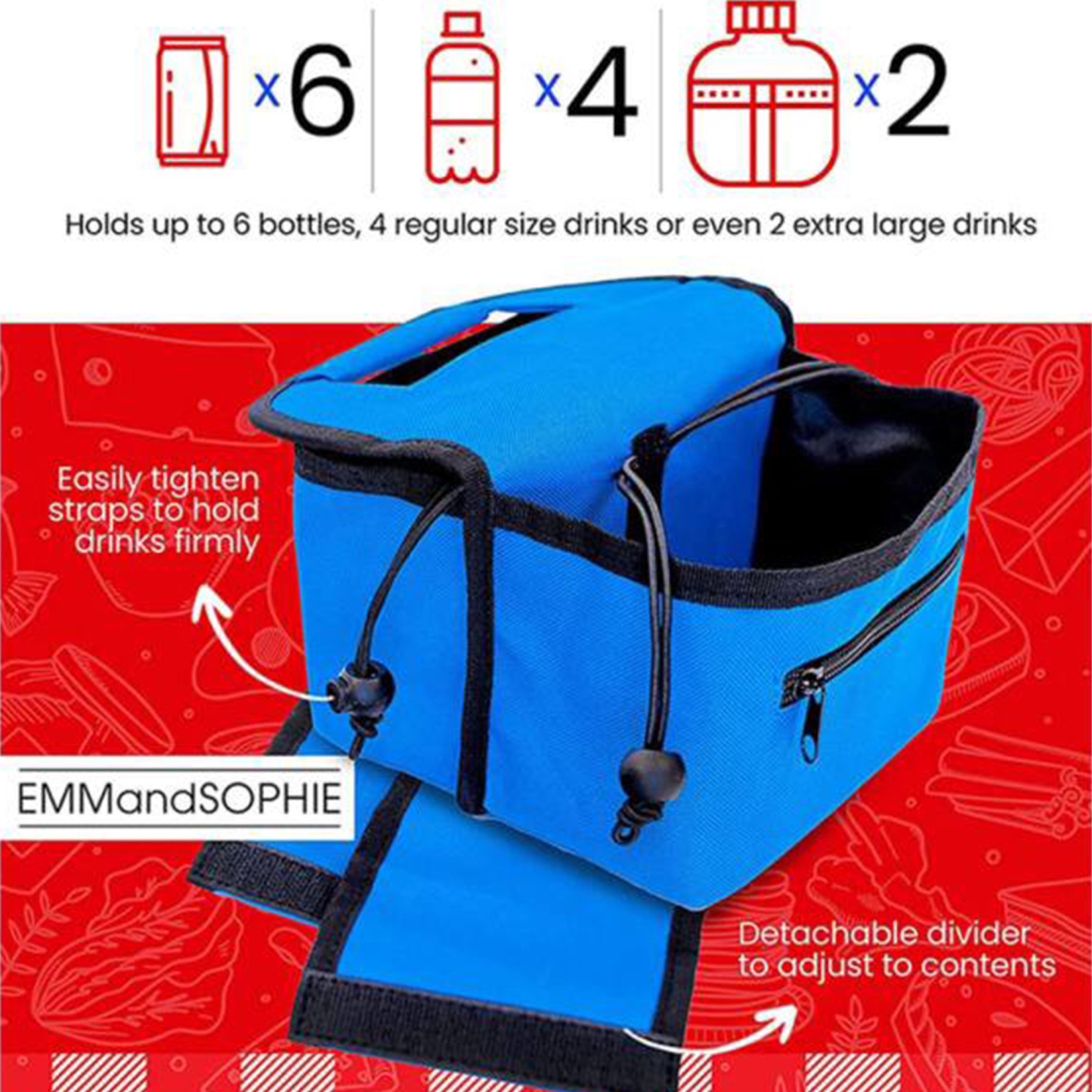 Customized Coffee Bag Transport Bag with Adjustable Beverage Size – 7.1"" L x 9.8"" H  